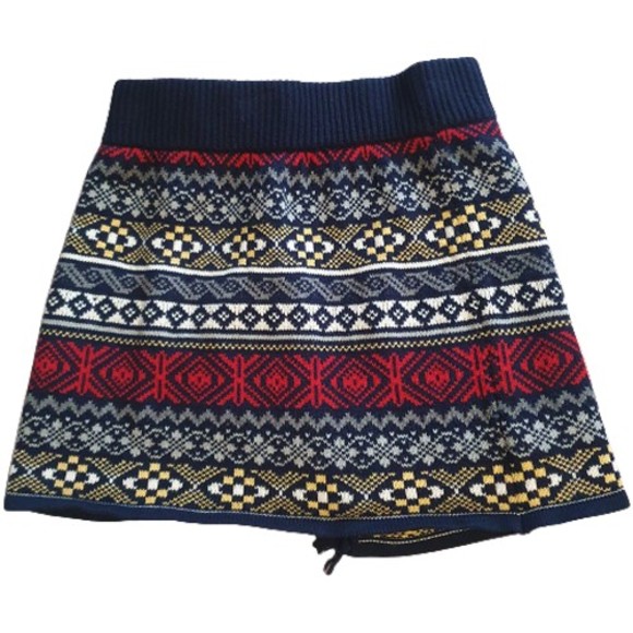 Age 11-12 Years Multicolour Asymmetric Knit & Faux Leather Skirt - Picture 5 of 7